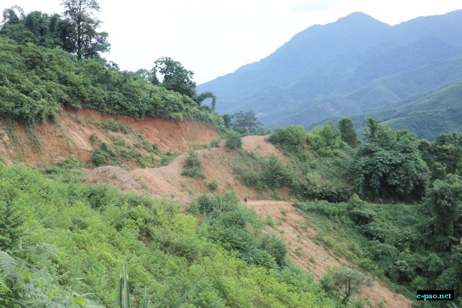  Land destroyed in Phalong,  ADB kangchup to tamenglong road in August 2019 
