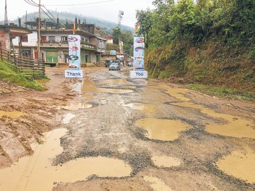  Condition of roads in Tamenglong in August 2019 