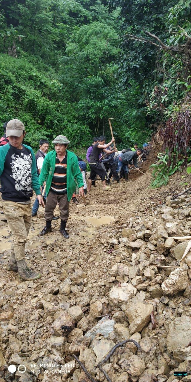  Machengluang (Lamlaba) Volunteers cleared a decade months pending road at Tamei on  13th September 2019 