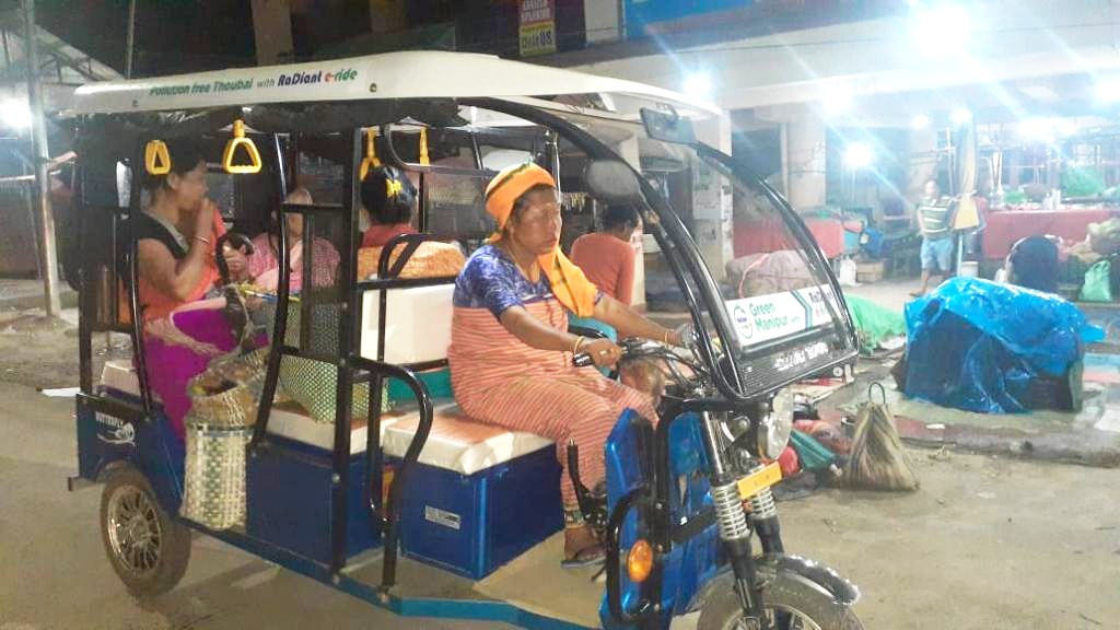 Ningthoujam Ongbi Anita Devi , an E-Rickshaw driver from  Lamding Elangbam Leikai in Thoubal district :: September 2019