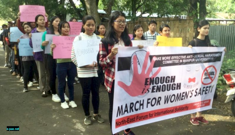  'March for Womens Safety' in Manipur University campus on  October 22nd 2019 