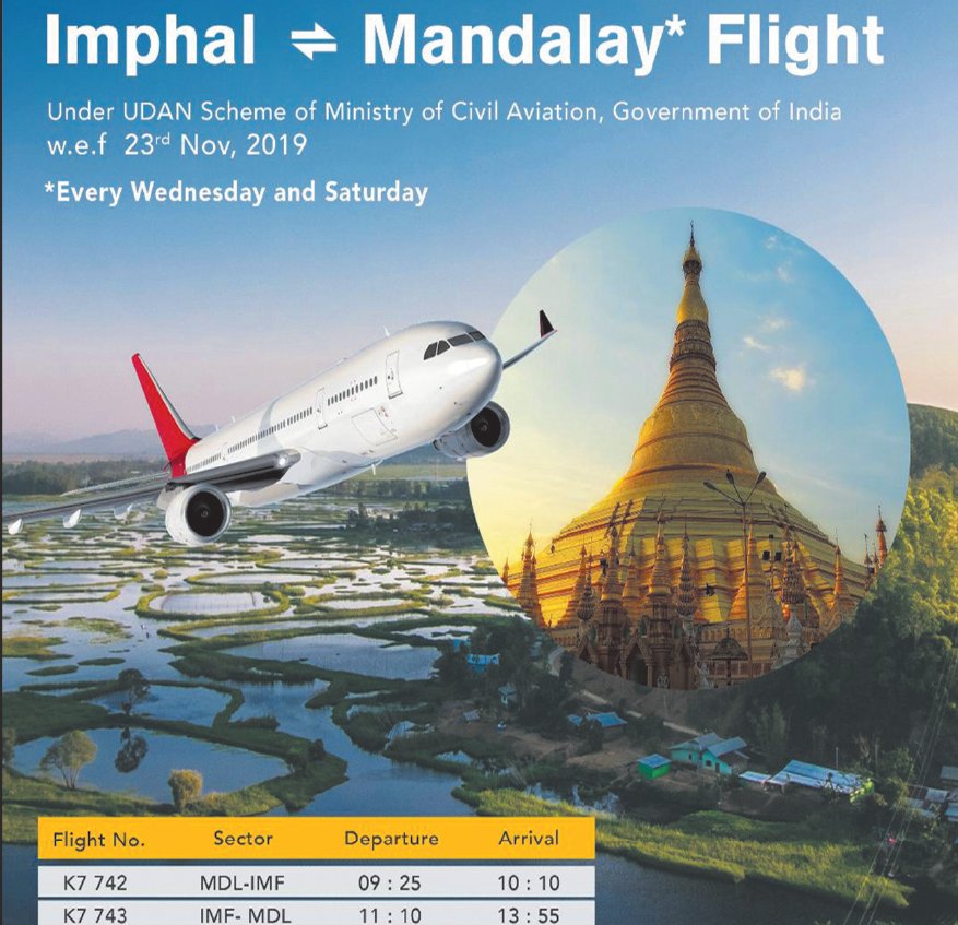  Imphal-Mandalay flight service 