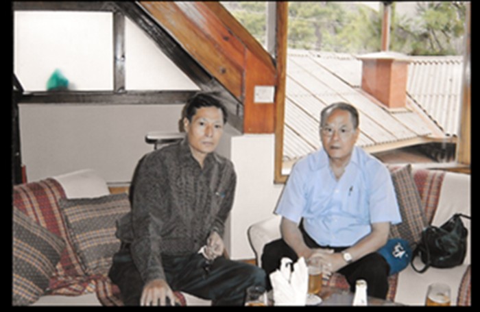  My late nephew Dorendra & author in Gangtok  