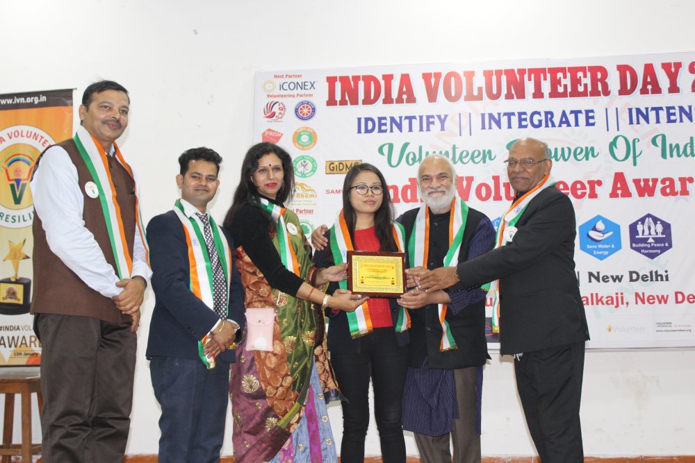  Monika Ingudam appointed as National Ambassador for India Volunteers on 13 January 2020 at New Delhi 