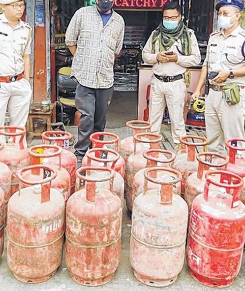  LPG cylinders seized at Lamlong Keithel on April 22 2020 