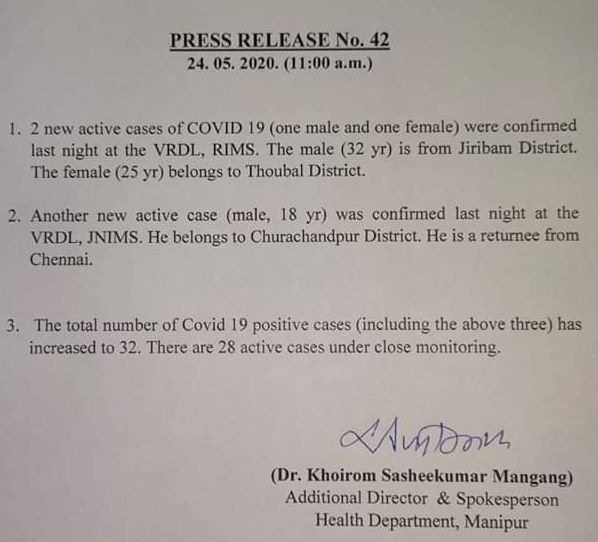   COVID-19: Status Update : 24 May 2020 