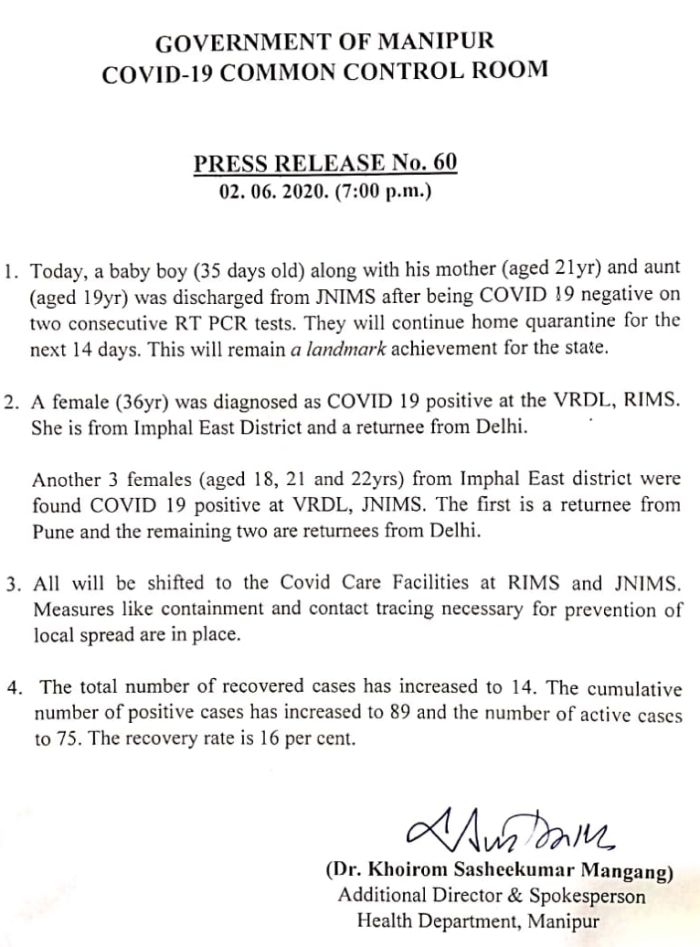   COVID-19: Status Update : 02 June 2020 