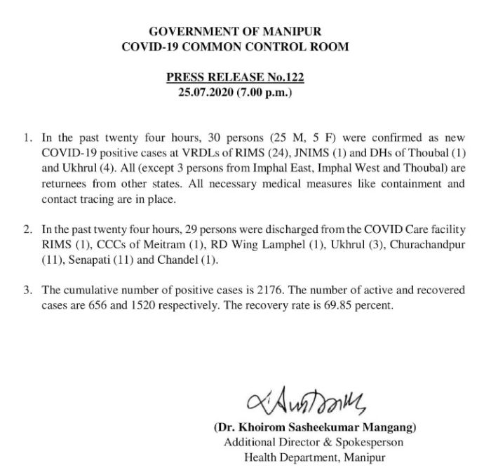   COVID-19: Status Update : 25 July 2020 