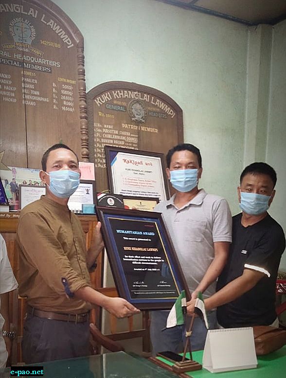   Kuki Kanglai Lawmpi (KKL) given 'Humanitarian Award' by Dr. George Thangkholal Haokip 