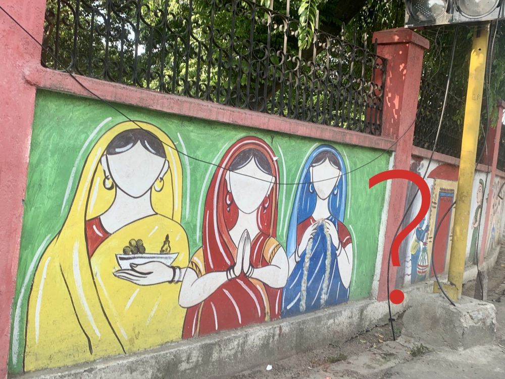  A Mural depicting 'women to be-meek submissive, docile, their colourless faces devoid of any hope or desires' 