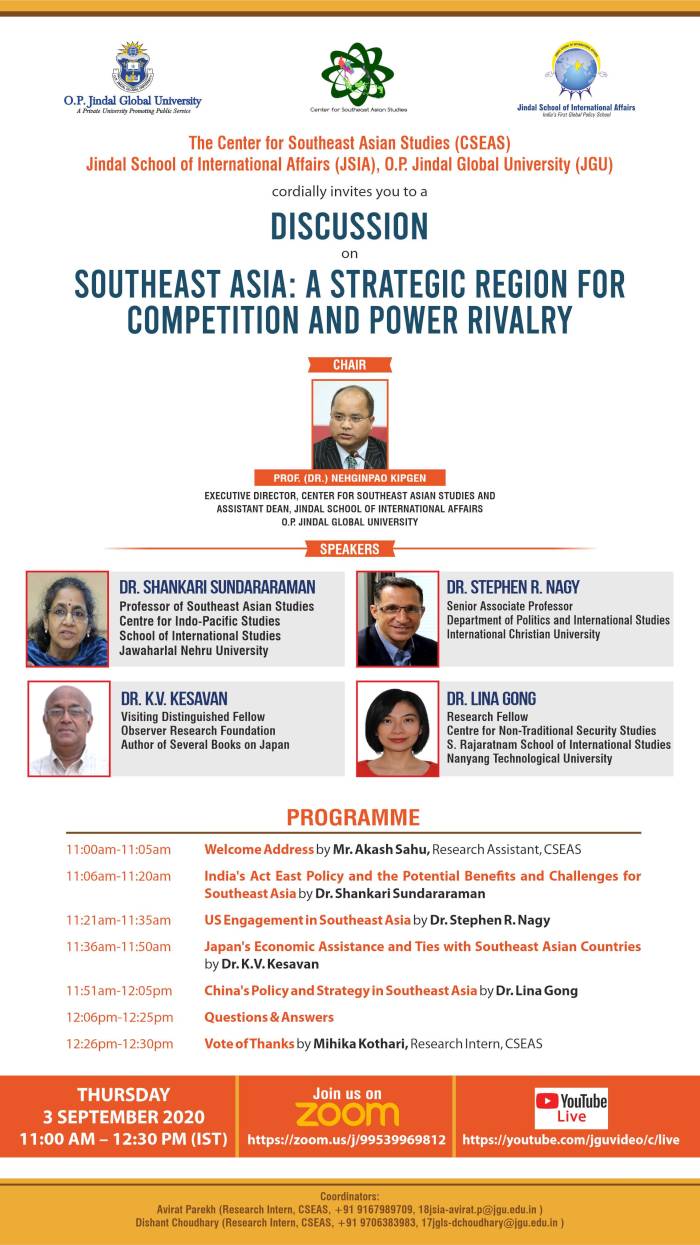   Southeast Asia: Strategic region for competition and power rivalry :: Webinar  