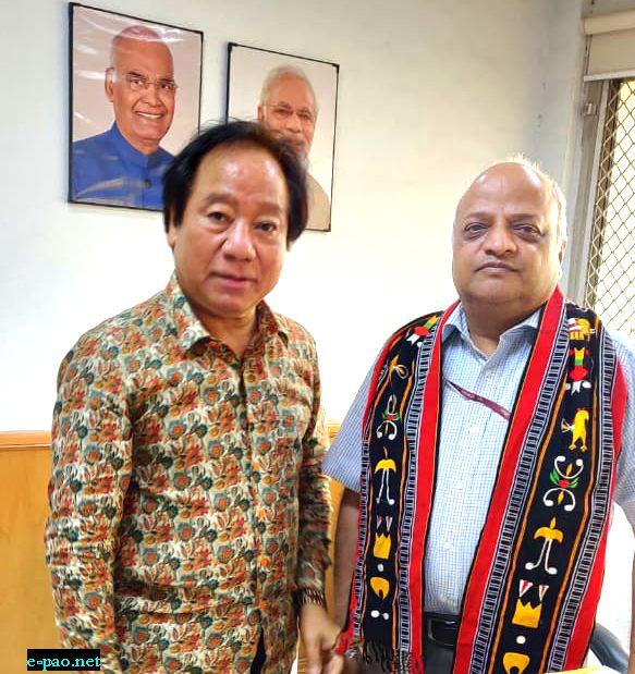  Johny G Rengma with Secretary  of Tribal Affairs, Deepak Khandekar 