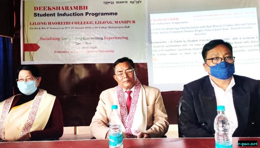  (From left:  Dr. L. Sanatombi Devi, Prof. N. Nimai Singh and Dr. Raheijuddin Sheikh) Student Induction Programme 