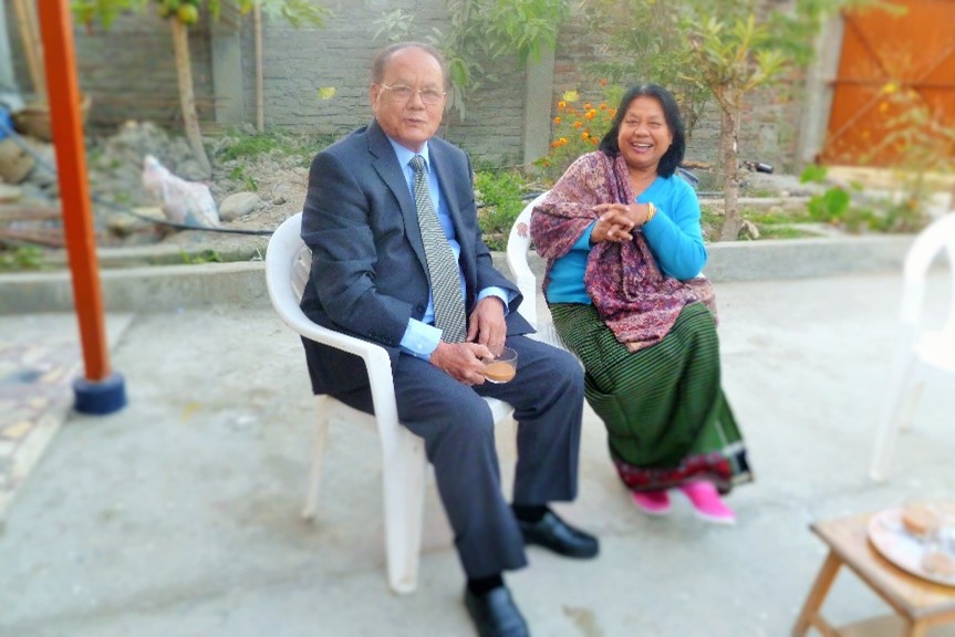 (L-R)   Author and Binapani at her home in 2016 
