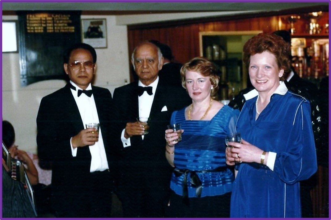  At a dinner & Dance party in my Golf Club, with visiting Friend Dev Puri, an industrialist from Delhi, Margaret and an Irish nursing friend Phil Sterling