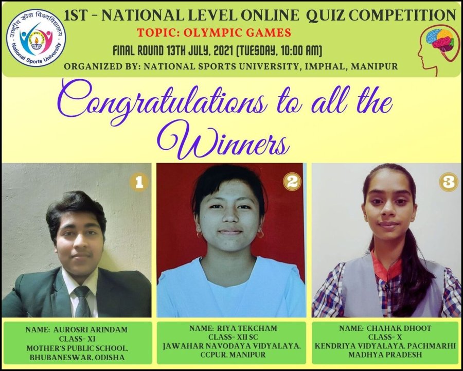  st National Level Online Quiz Competition on 'Olympic Games' 