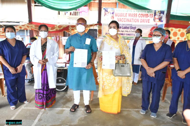 Mass vaccination drive at Wangoi, AC, Imphal West on July 24, 2021  