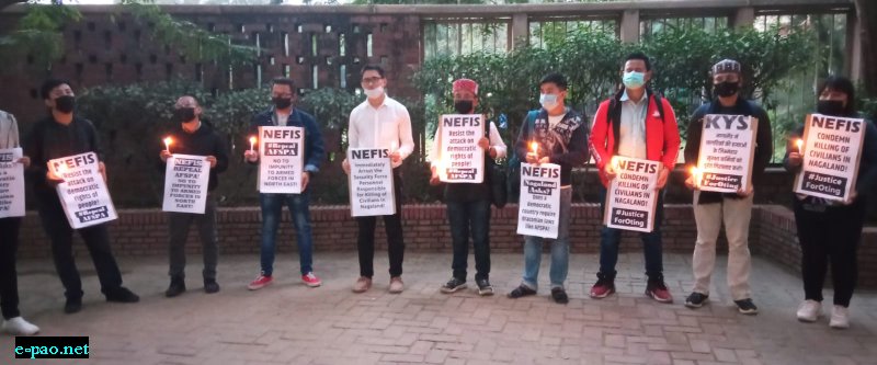 Candlelight vigil at Delhi condemning killing of civilians in Nagaland 