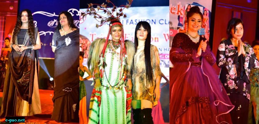 Designers Anindita Karmakar, Yana ngoba Chakpu and Debarati Das with their collection during Tripura Fashion Week 