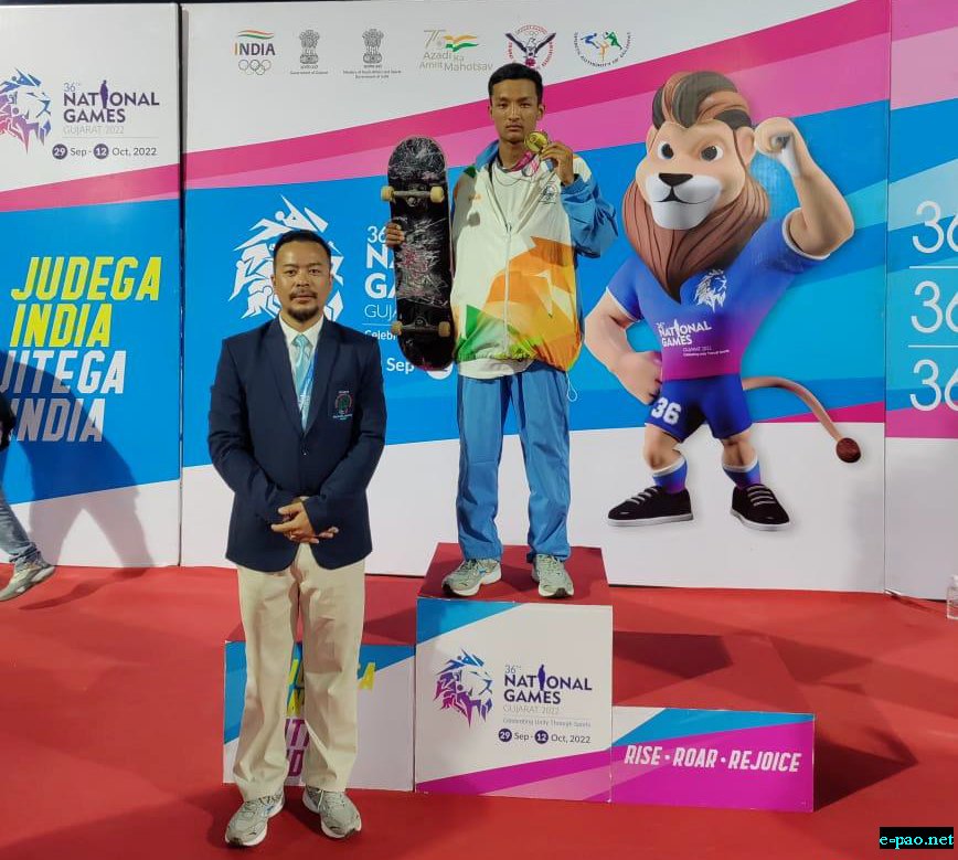 Chingangbam Ranju: Gold in Skateboarding category at 36th National Games, 2022