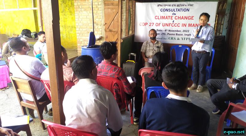  Climate Change in Manipur & COP 27 of UNFCCC at Jupiter Yambem Centre, Paona Keithel : 4 November 2022 