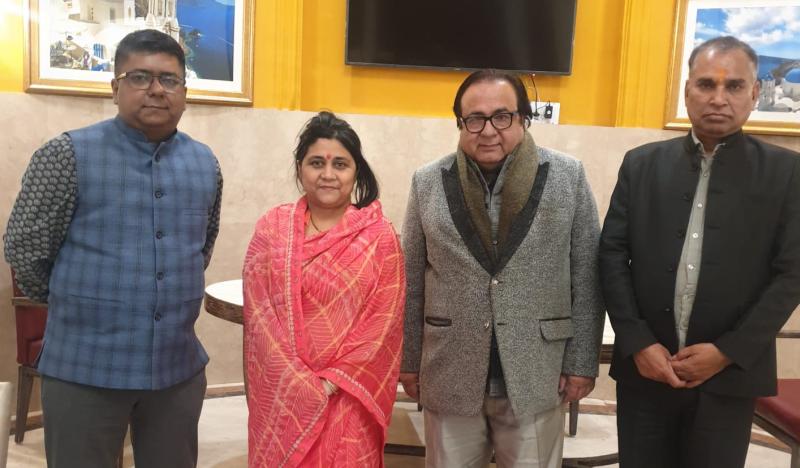  Biswadeep Gupta with Smt. Rajyashree Chaudhuri, National President along with Akhil Bharat Hindu Mahasabha's other officials at New Delhi 