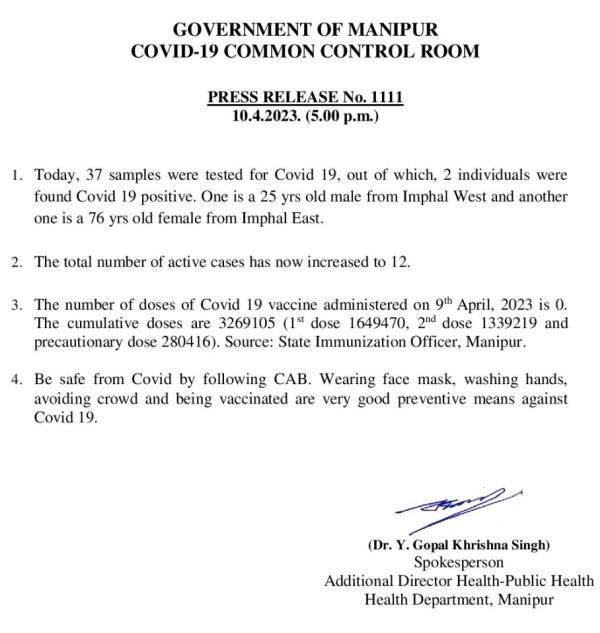   COVID-19: Status Update : 10 April 2023 