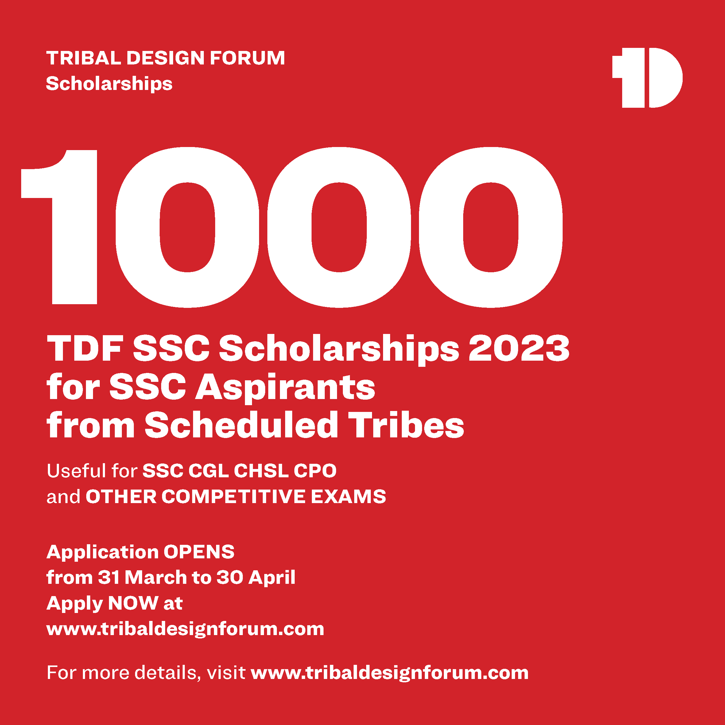  1000 Scholarships for SSC Aspirants from Scheduled Tribes   