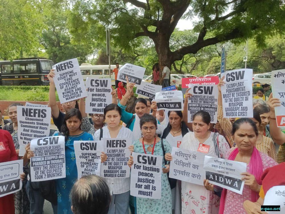 Protest demonstration at Manipur Bhawan at Delhi against incident of two women, stripped and paraded them naked in public :: 20th July, 2023