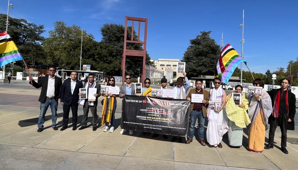  Meitei Diaspora in Europe with Khuraijam Athouba Stages Sit-in-Demonstration at the United Nations in Geneva 