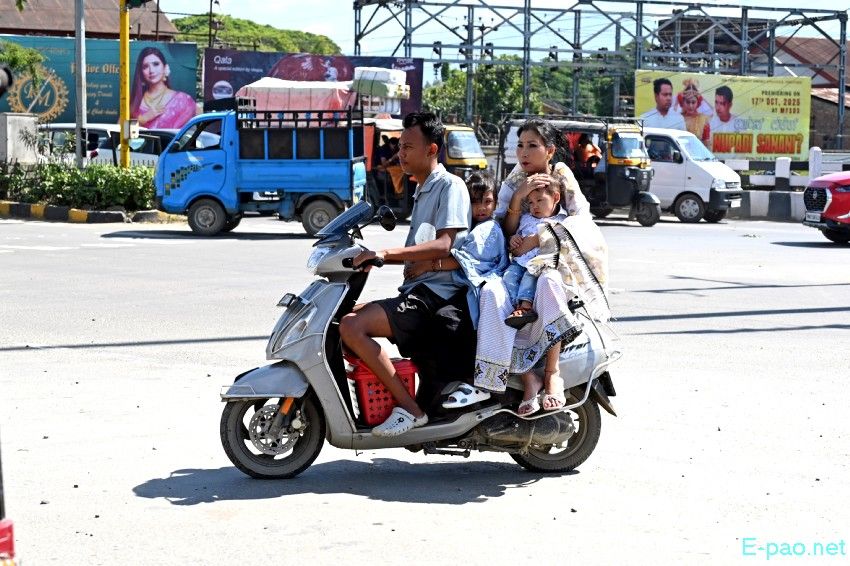Ningols on the way to her mapam lamdam on the occassion of Ningol Chakkouba at Imphal :: 23rd October 2025