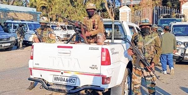 Heavy security bandobast thrown around Imphal