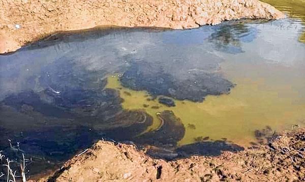 Black substances found floating in Iril River