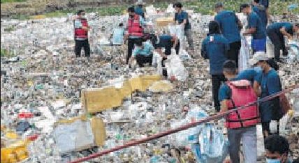 Plastic wastes retrieved from Ithai Barrage