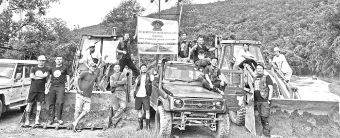Royal Brothers Club sanitises Senapati