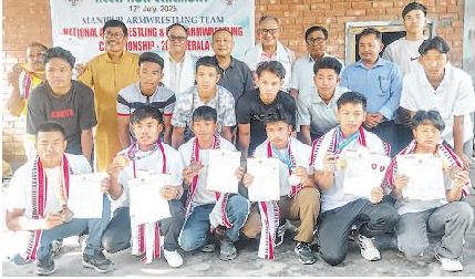 Manipur Armwrestling Assn fetes National C'ship medallists