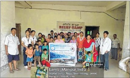 DBC (Maram) students reach out to relief camp families