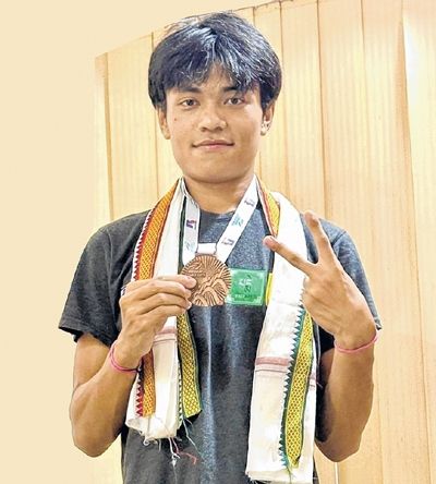 Khangembam Pilot wins bronze at National Inter State Senior Athletics Championship