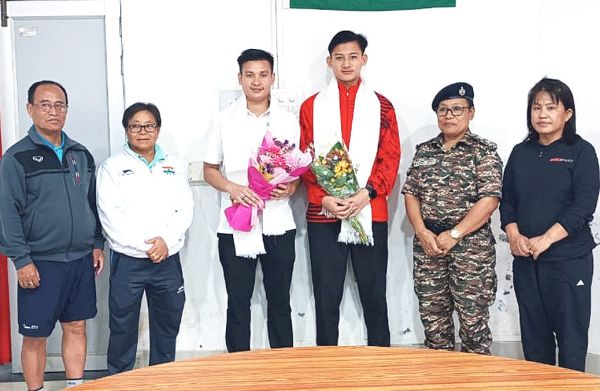 SAI STC Imphal felicitates medallists of King's Cup Sepaktakraw Championship