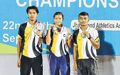 36th East Zone Junior Athletics Championship : S Jenish, Th Panan and Th Nigita Devi make podium finish in 5000 m racewalk