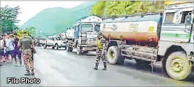 Fuel trucks including LPG on way to Imphal