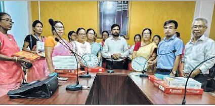DC Jiribam distributes wall clocks to 96 Anganwadi centres