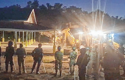 Unauthorized structures pulled down at Khurkhul