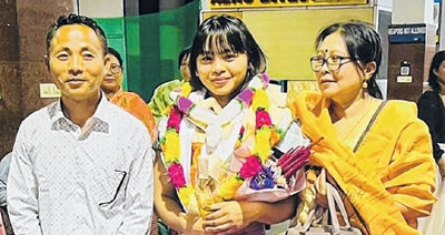 Judoka Linthoi Chanambam returns to hero's welcome