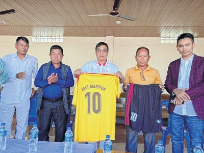 MLA Kh Ibomcha sponsors uniforms for EMVFC ahead of veteran football Tournament