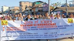 Mass rally demands access to sacred sites of Koubru, Thangjing