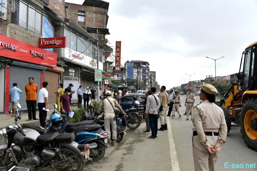 Encroachment eviction from Keishampat Junction to Malom along Tiddim road, Imphal :: 12th July 2025
