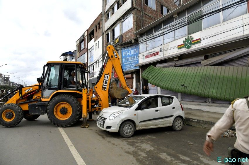 Encroachment eviction from Keishampat Junction to Malom along Tiddim road, Imphal :: 12th July 2025