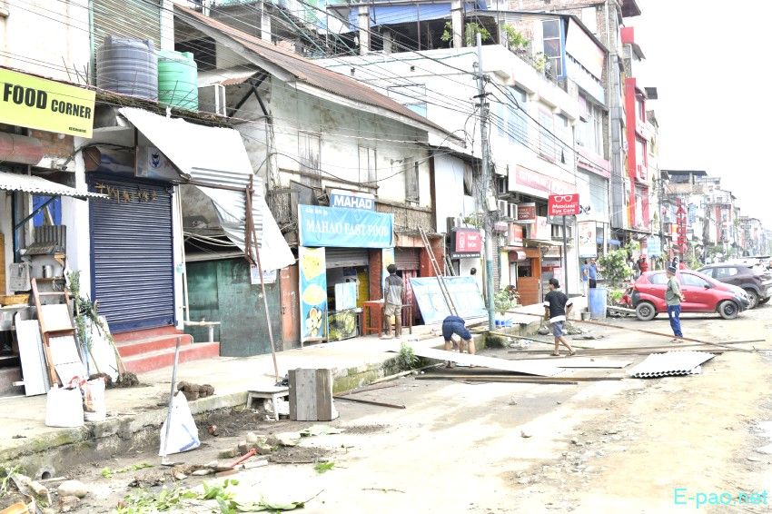 Encroachment eviction from Keishampat Junction to Malom along Tiddim road, Imphal :: 12th July 2025