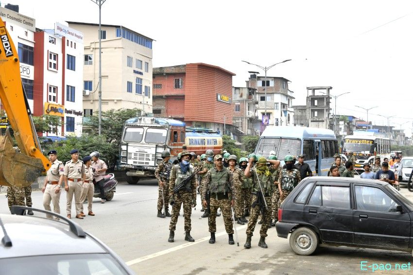 Encroachment eviction from Keishampat Junction to Malom along Tiddim road, Imphal :: 12th July 2025